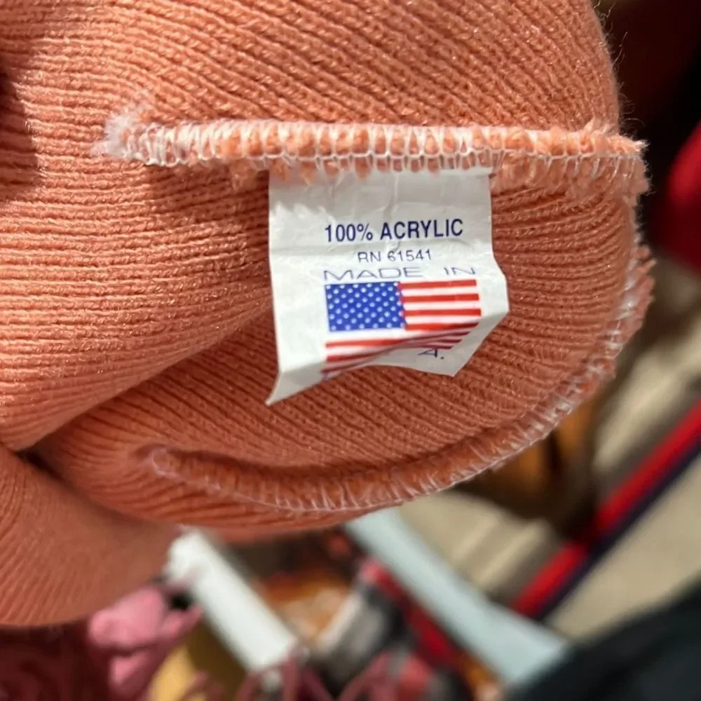 Youth Pinkish Texas Longhorn Basic Knit Bullhorn Beanie Hat Girls Winter Hat